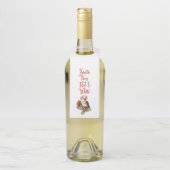 Santa houdt van rode & witte wijnhanger Labels (Op fles)