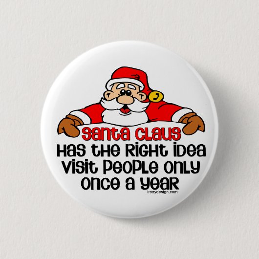 Santa Humor Ronde Button 5,7 Cm (Voorkant)