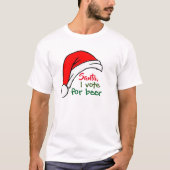 Santa i stemt voor bier, grappig kerstfeest Shirt (Voorkant)