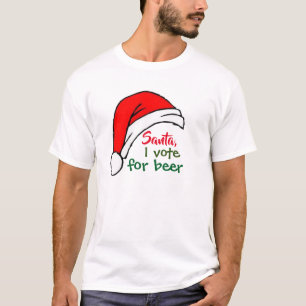 Santa i stemt voor bier, grappig kerstfeest Shirt 