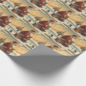 Santa Ice Fishing with Penguins Winter Scene Cadeaupapier (Hoek)