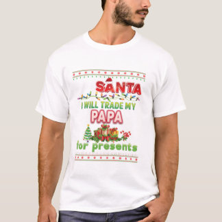 Santa, ik zal mijn papa ruilen t-shirt