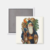 Santa in Blue  Magnet Magneet (Voorkant / Achterkant)