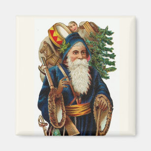 Santa in Blue  Magnet Magneet