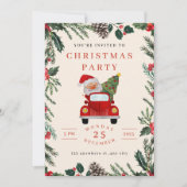 Santa in Car Christmas Party Invitation  (Devant)