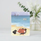 Santa in for a Swim Feestdagenkaart (Staand voorkant)