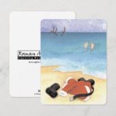 Santa in for a Swim Feestdagenkaart (Voorkant / Achterkant)