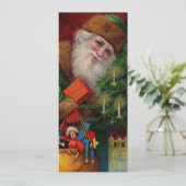 Santa in Green Uitnodiging (Staand voorkant)