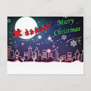 Santa in het Night Sky Briefkaart