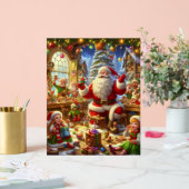 Santa in His Christmas Workshop With Toys Wall (Mariage)