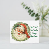  Santa in Krans vakantie Briefkaart (Staand voorkant)