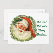  Santa in Krans vakantie Briefkaart (Voorkant / Achterkant)