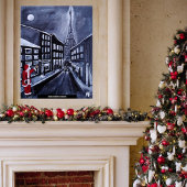 Santa in Paris Painting by Alfred Fox Poster
