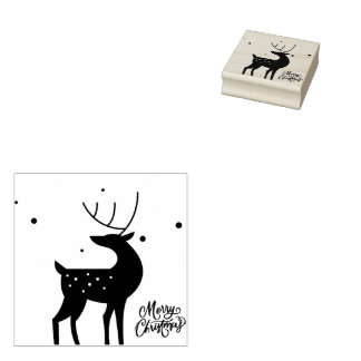 Santa in Sleigh Merry Christmas Stamp Rubberstempel