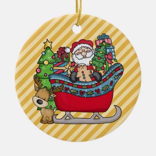 Santa in Sleigh Ornament (Voorkant)