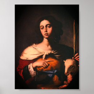 Santa Inés (door Guarino, 1650) Poster