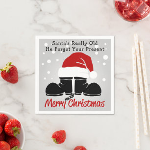 Santa is echt oud, hij vergat papieren servet