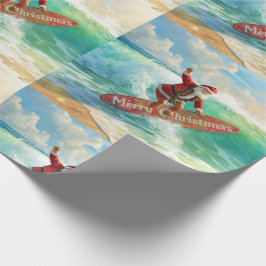 Santa is Surfing Christmas Holiday Cadeaupapier