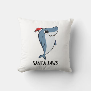 Santa Jaws Funny Shark Kerstmis Kussen