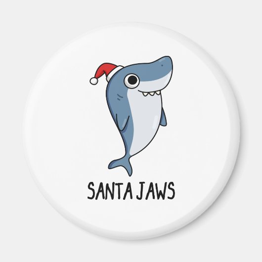 Santa Jaws Funny Shark Kerstmis Magneet (Voorkant)