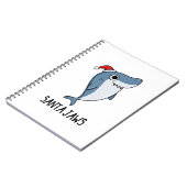 Santa Jaws Funny Shark Kerstmis Notitieboek (Linkerzijde)