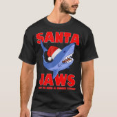 Santa Jaws haai Kerstmis grappig ontwerp T-shirt (Voorkant)