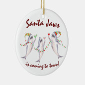 Santa Jaws Keramisch Ornament (Rechts)
