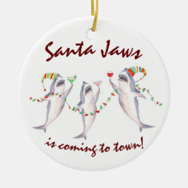 Santa Jaws Keramisch Ornament