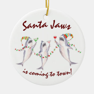 Santa Jaws Keramisch Ornament