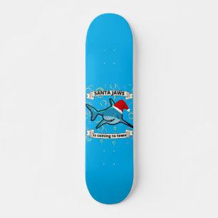 SANTA JAWS KOMT NAAR TOWN grappige kersthaai Skateboard