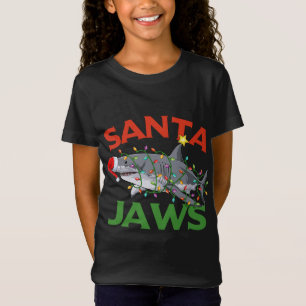 Santa Jaws Shark-kerstlampjes Sharkmas T-shirt