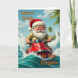 Santa Jet Sking Gevouwen Kaart