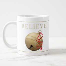 Santa JINGLE BELL, GELOOFLIJK Typografie Giant Cof Extra Grote Beker