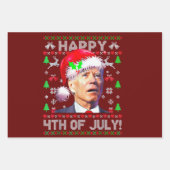 Santa Joe Biden Happy 4 juli Ugly Kerstmis Inpakpapier Vel (Voorkant 2)