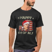 Santa Joe Biden Happy 4e juli kerstvlag U T-shirt (Voorkant)