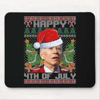 Santa Joe Biden Happy 4th van juli Lelijke Kerstda Muismat