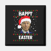 Santa Joe Biden Happy Paast Ugly met Kerstmis Magneet (Voorkant)