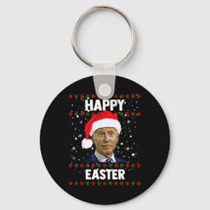 Santa Joe Biden Happy Paast Ugly met Kerstmis Sleutelhanger