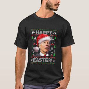 Santa Joe Biden Happy Paast Ugly met Kerstmis T-shirt