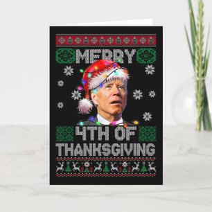 Santa Joe Biden Prettig 4e Thanksgiving Hulpbronne Kaart