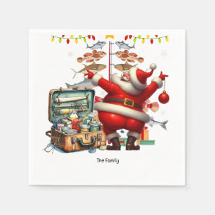 Santa Joins Vist fans voor Kerstmis Cheer! Servet