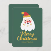 Santa Joy Kerstmis Groet Van Feestdagenkaart (Voorkant / Achterkant)