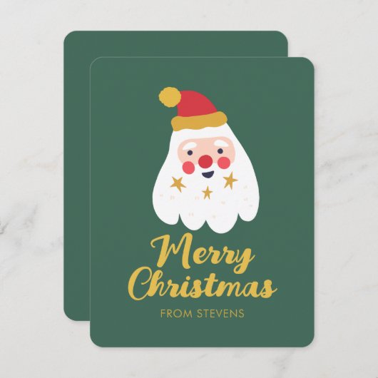 Santa Joy Kerstmis Groet Van Feestdagenkaart (Voorkant / Achterkant)