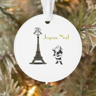 Santa Joyeux Noel Eiffeltoren Parijs Kerstmis Ornament