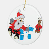 santa karate chipping ice keramisch ornament (Links)