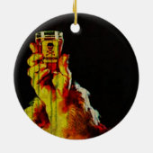 Santa Karl Keramisch Ornament (Achterkant)