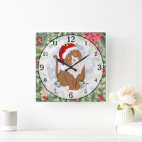 Santa Kat & Elf Muizen Acryl Klok