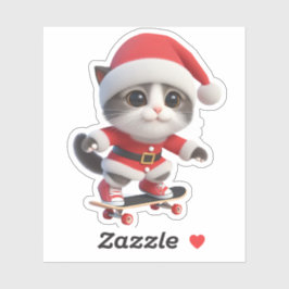 Santa kat komt naar de stad sticker