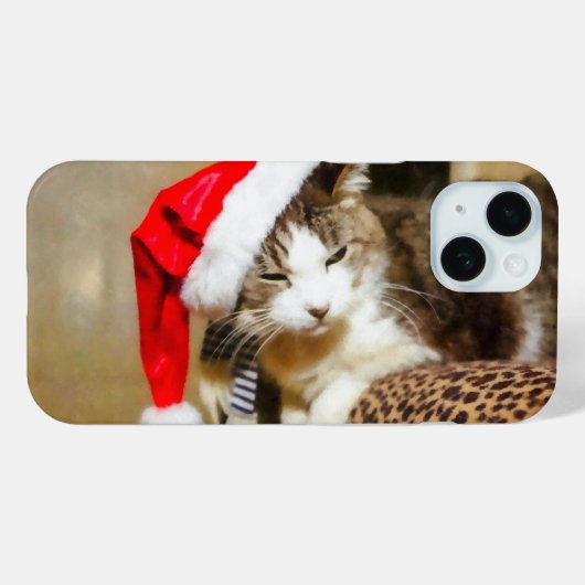 Santa Kat Painterly iPhone Case (Achterkant (horizontaal))