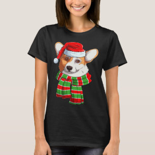 Santa Kerstboom Lichtjes Kerstmis Sjaal Corgi T-shirt